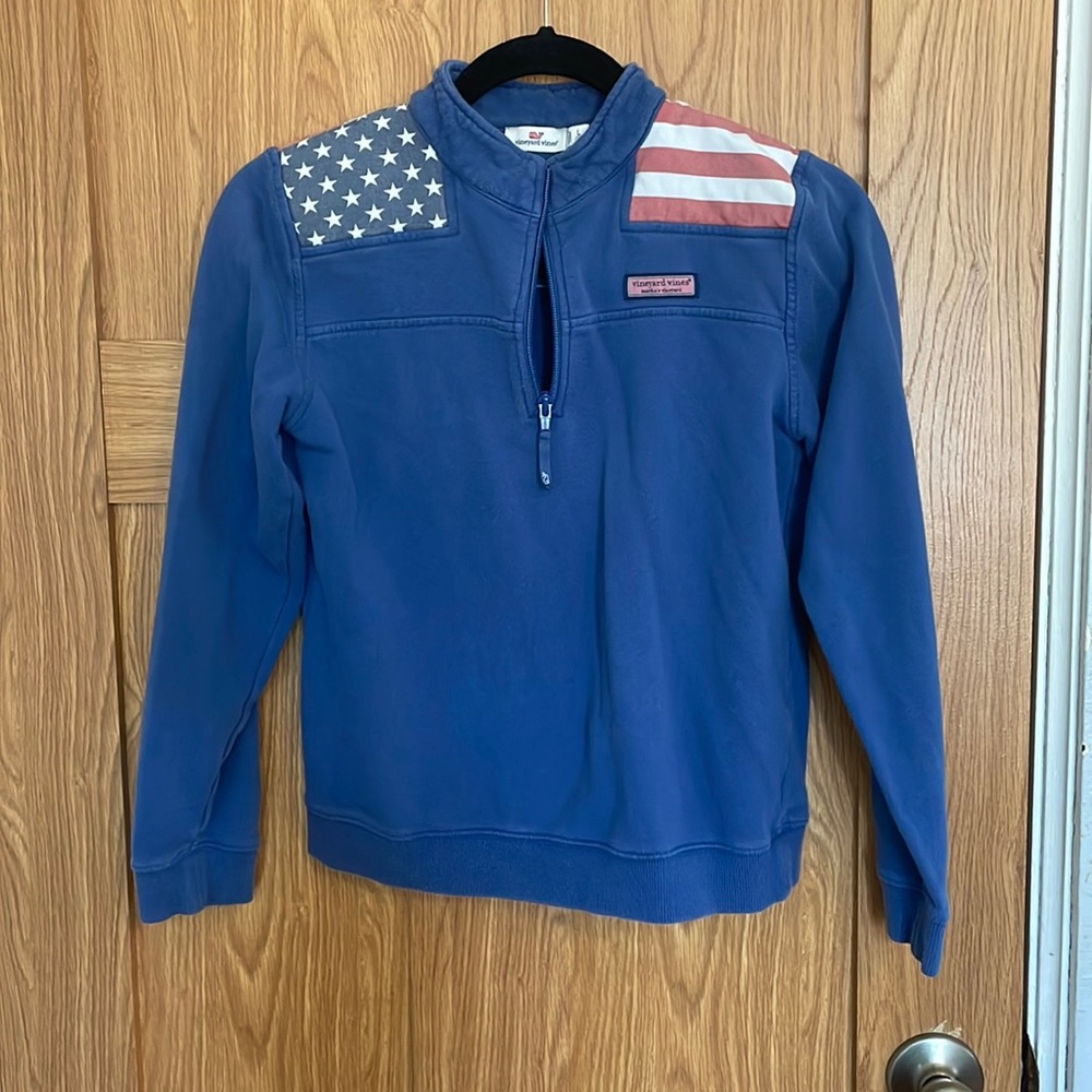 Vineyard Vines.Pullover sweater. Quarter zip.  Some wear